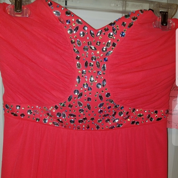 😊☆Pompous Studio formal strapless coral dress,  8 - Picture 6 of 8